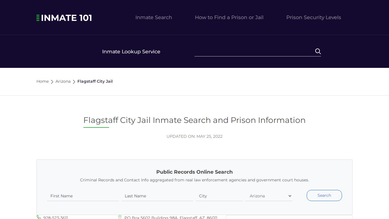 Flagstaff City Jail Inmate Search, Visitation, Phone no ...
